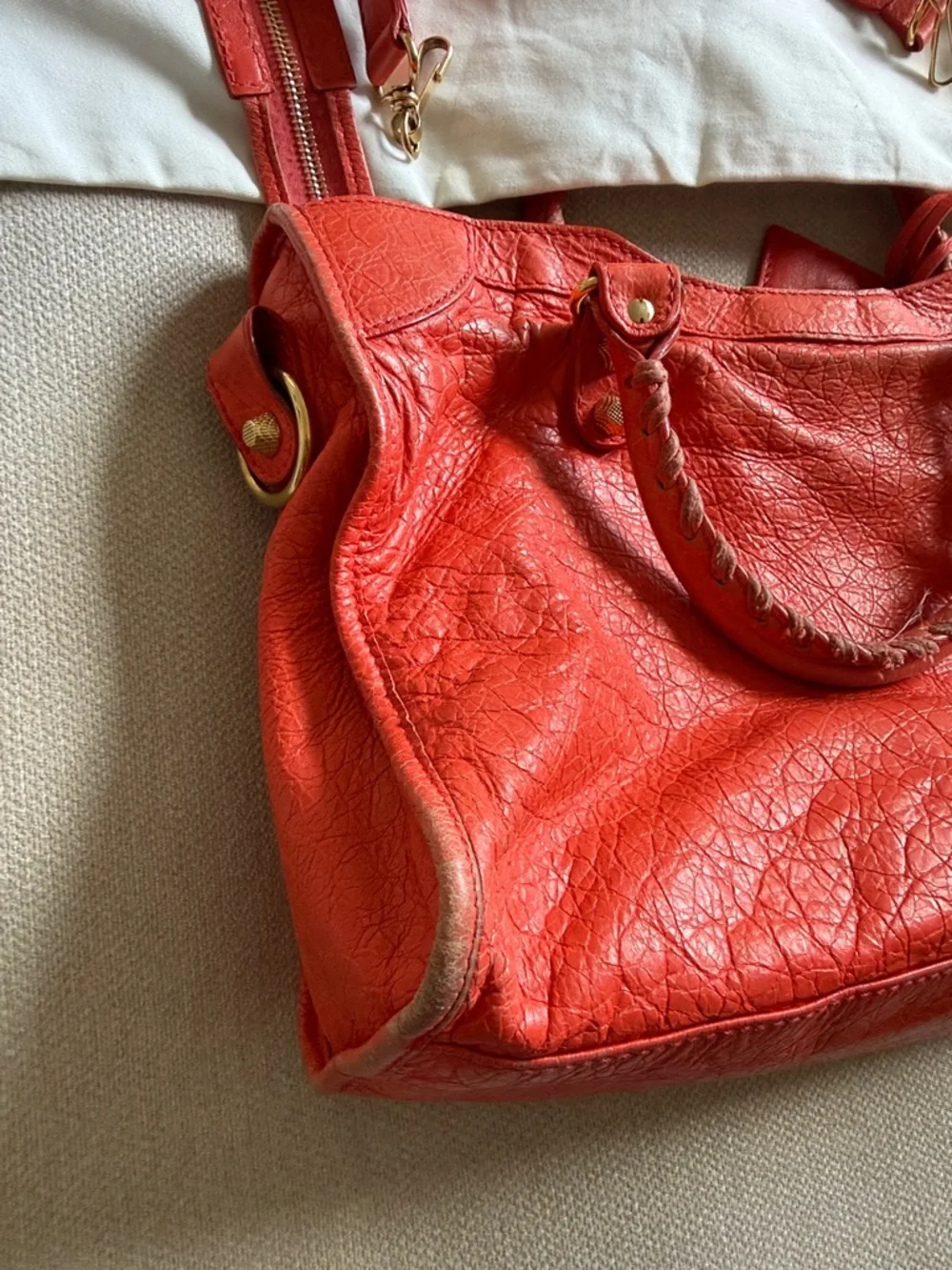 Balenciaga Rose Corail Lambskin Leather Giant 12 Gold Motorcycle City Bag - Picture 6 of 17